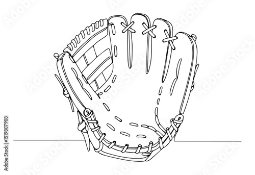 baseball glove monoline icon sport gear