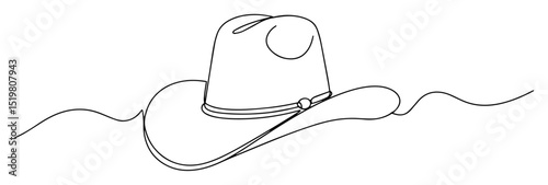 cowboy hat monoline icon western headwear
