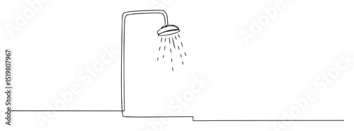 outdoor shower monoline icon rinse station