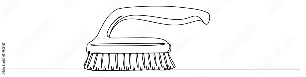 cleaning brush monoline icon scrub tool
