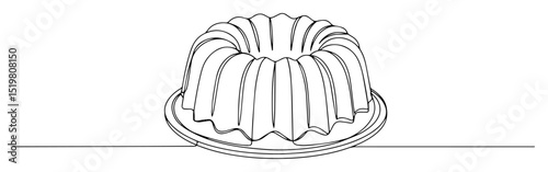 bundt cake monoline icon baked dessert