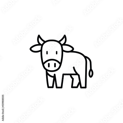 Simple line art illustration of a cow. Perfect for various uses.