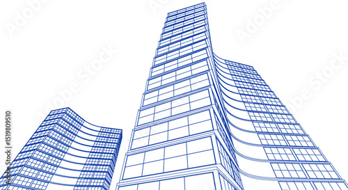abstract houses modern architecture 3d