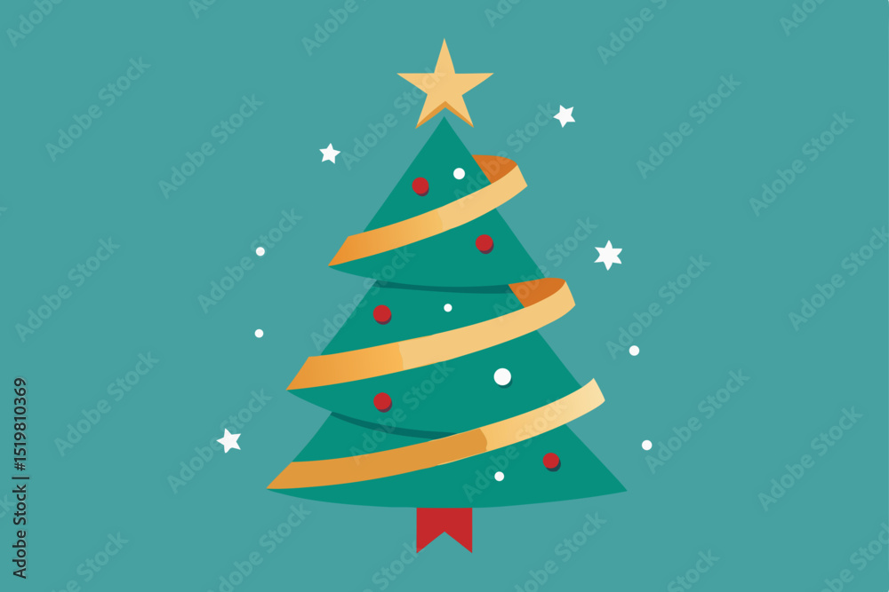 Obraz premium christmas tree with snowflakes