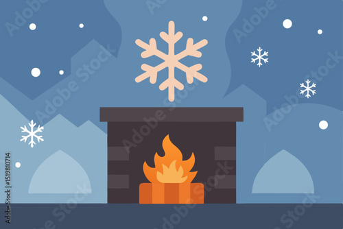 christmas card with burning candle