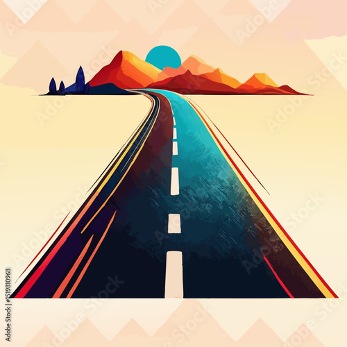  road to nowhere; illustration, company logo; mosaic