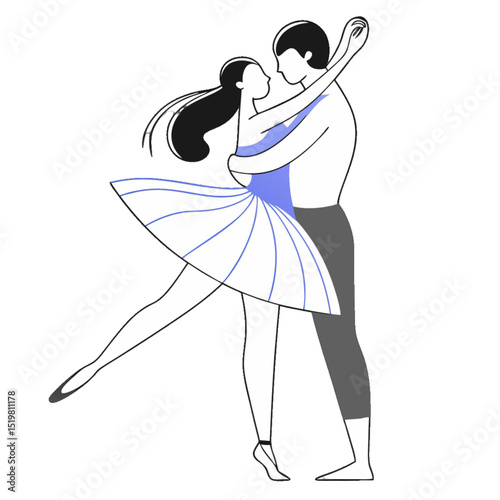 ballet dancer in a tutu | ballet dancers silhouette | ballet couple | transparent background
