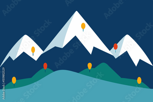 winter landscape with mountains
