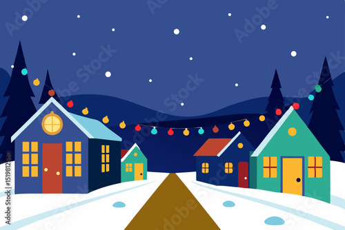 winter landscape with house