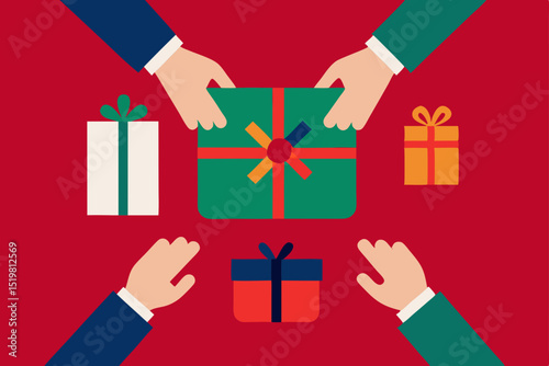 gift boxes in hands