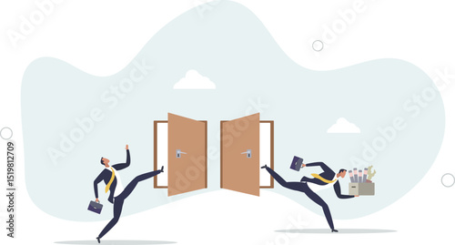 Staff turnover or job rotation in people management, human resources to manage to recruit new people for replacement concept. character life .
