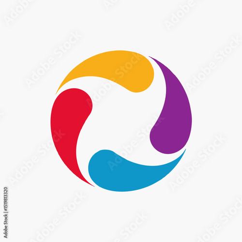simple company logo illustration; colorful circle