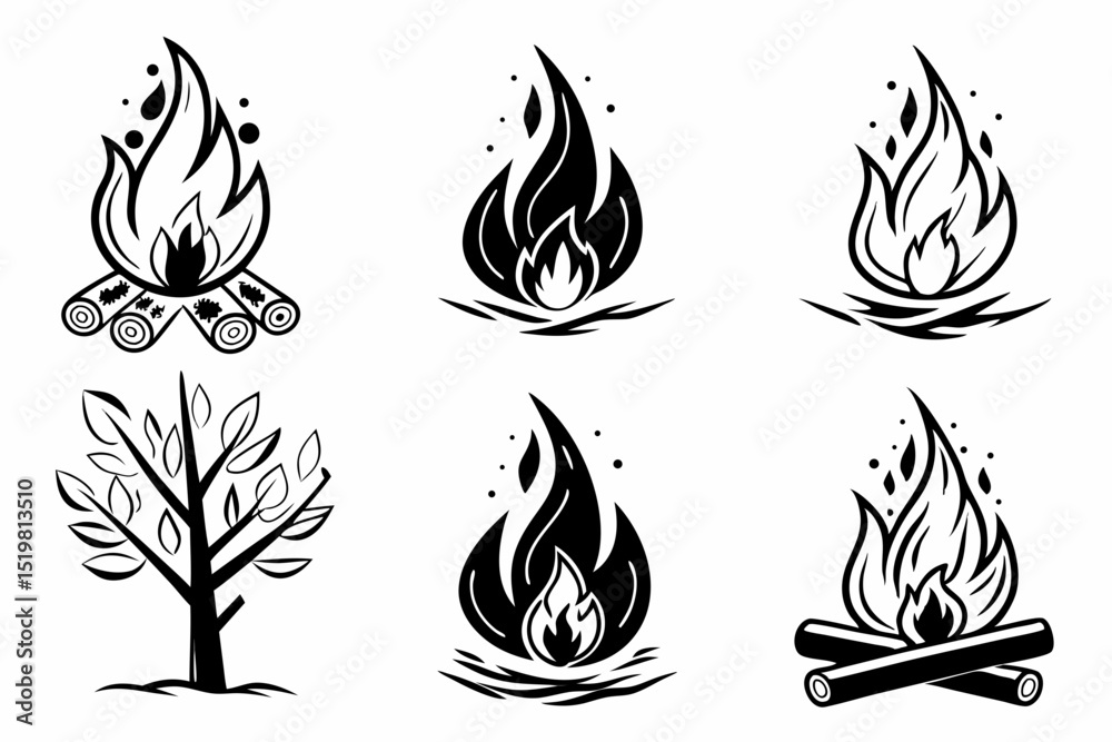 fire flames set fire flames set