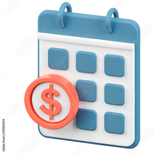 A 3D-style icon of a loan payoff counter icon with countdown timer and dollar sign