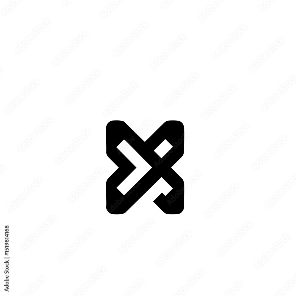 Fototapeta premium Modern Navigation Arrow - Uniform Stroke Minimalist Design