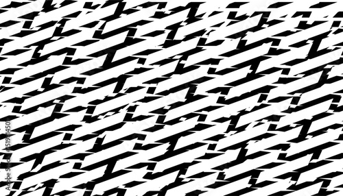 Black and white abstract geometric pattern for modern and sporty background. Easily resized and recoloured at your discretion. Vector Format Illustration 