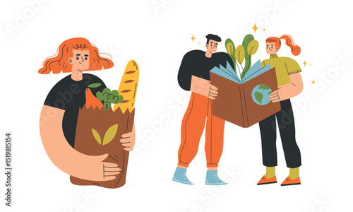 Individuals Actively Engaging with Grocery Shopping and SustainabilityFocused Concepts