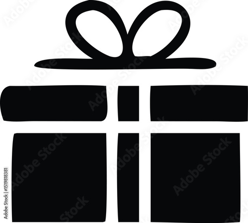 Christmas Vector Icon Set, Background, Black, Isolated