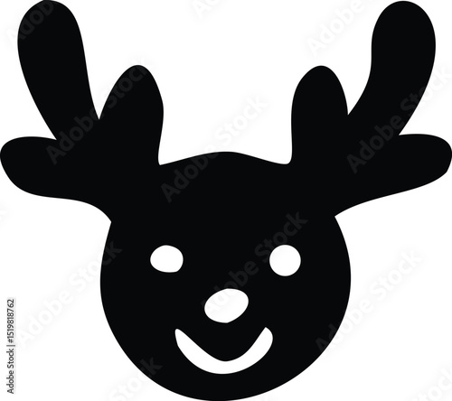 Christmas Vector Icon Set, Background, Black, Isolated