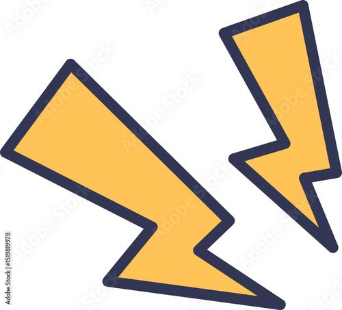 Two stylized yellow lightning bolts symbolize energy and power.