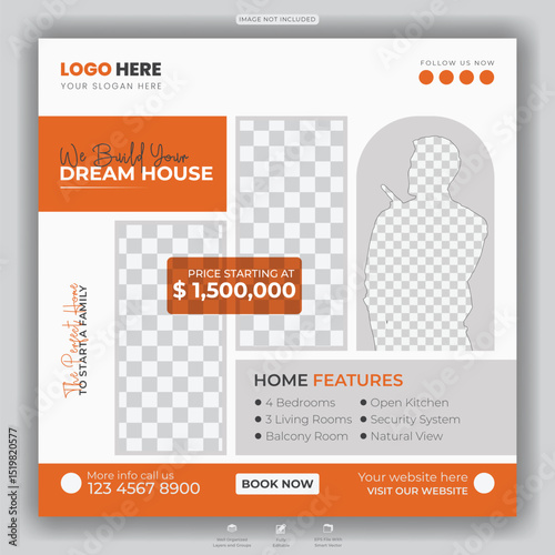 Real Estate Flyer Build Your Dream House social media post design
