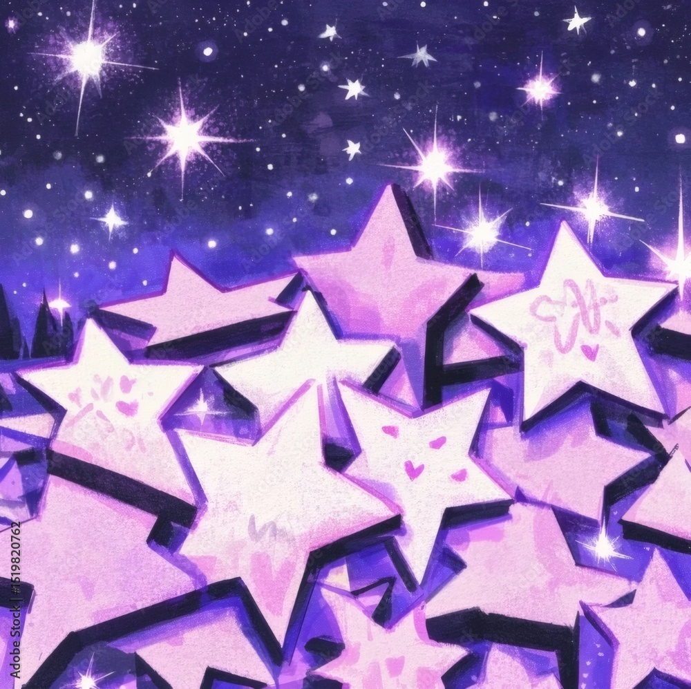 Fototapeta premium stars twinkle in the night sky, fluorescent, halo, festive background wallpaper 