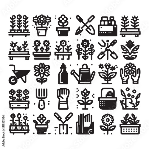 Flowers related editable stroke outline icon set flat vector illustration