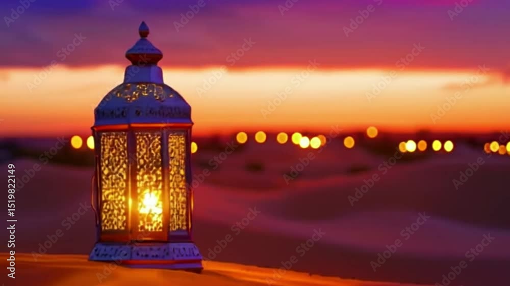 Ornate lantern at sunset
