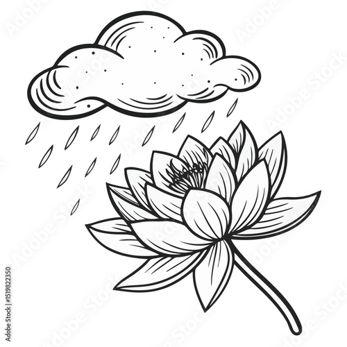 Whimsical vector of a young woman lifted by the wind, holding an umbrella, perfect for storytelling visuals and magical concepts.

