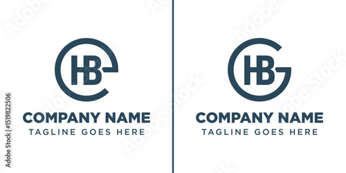 Letters EHB and GHB Monogram Logo, for EHB EBH HBE HEB BHE BEH GHB GBH BHG BGH HBG HGB initials