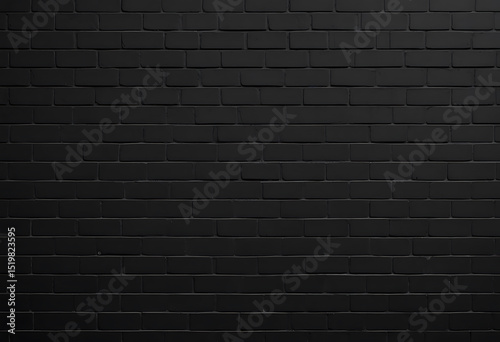 Textured black brick wall displaying a detailed and uniform patterned appearance