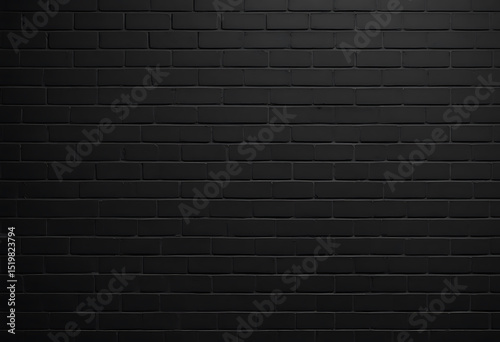 Textured black brick wall surface perfect for backgrounds and architectural design projects