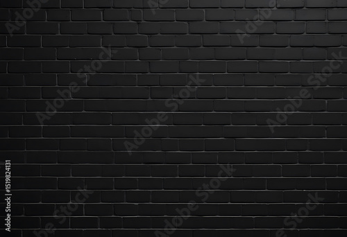 Textured dark black brick wall for construction building and design projects