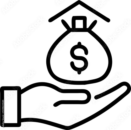 home investment vector outline icon on white or transparent background