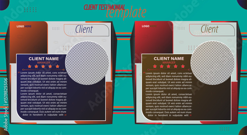 Corporate business client feedback testimonial 2set design template.