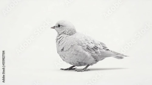 A single, white bird, profile view