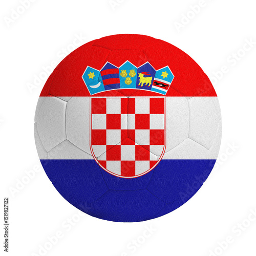 Soccer ball with flag of Croatia