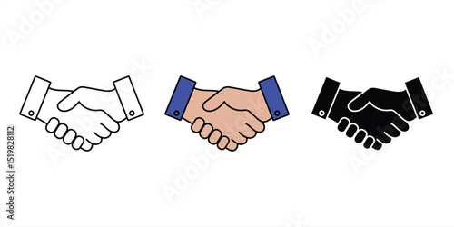 Business Handshake Symbol for Partnership and Agreement
