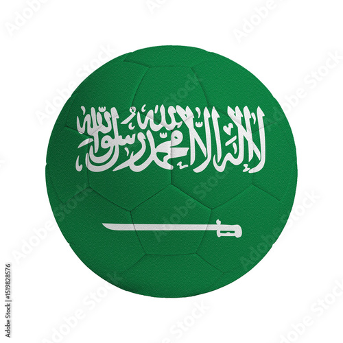Soccer ball with flag of Saudi Arabia