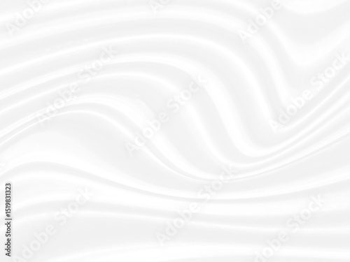 Clean woven beautiful silky soft fabric white abstract smooth curve shape decorative fashion textile background