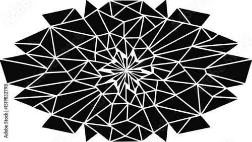 Abstract geometric black and white design with triangles for backgrounds and patterns