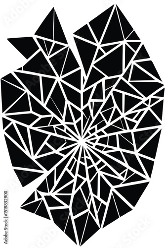 Abstract geometric pattern black and white mosaic design with triangle shapes