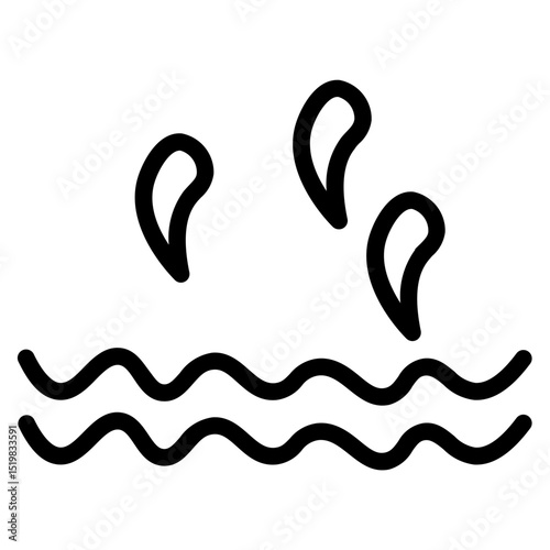 Waves Rain Drop  Line