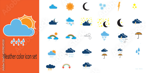 weather color icon set