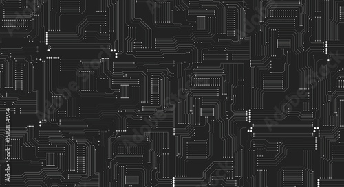 Abstract Technology Circuit board background. Black white Abstract technology background.