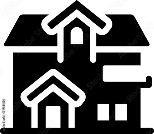 Real estate icon. Silhouette style.