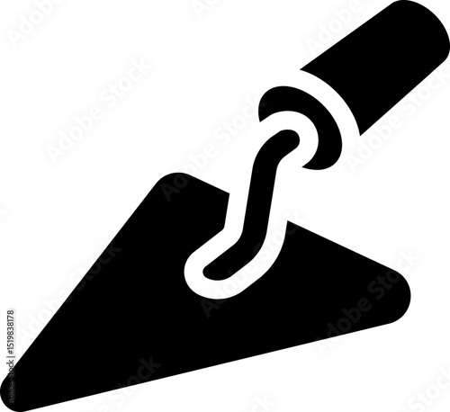 Trowel tool icon. Silhouette style.