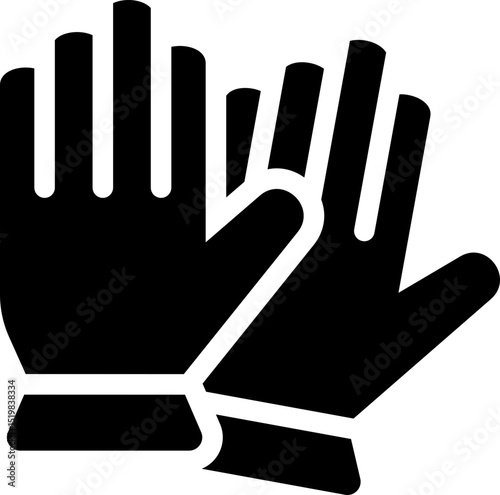 Protective work gloves icon. Silhouette style.
