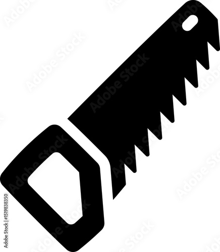 Hand saw icon. Silhouette style.