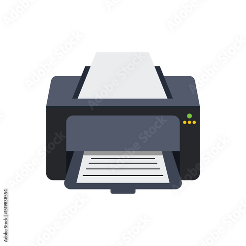 Printer. Printer flat vector design isolated on a white background